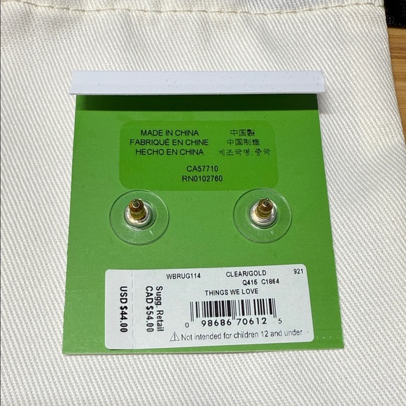 Kate Spade Gold Crystal Star and Moon Earrings - Picture 4 of 7